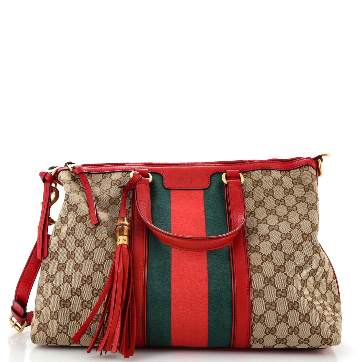 Gucci GUCCI Rania Convertible Top Handle Bag Web GG Canvas Medium