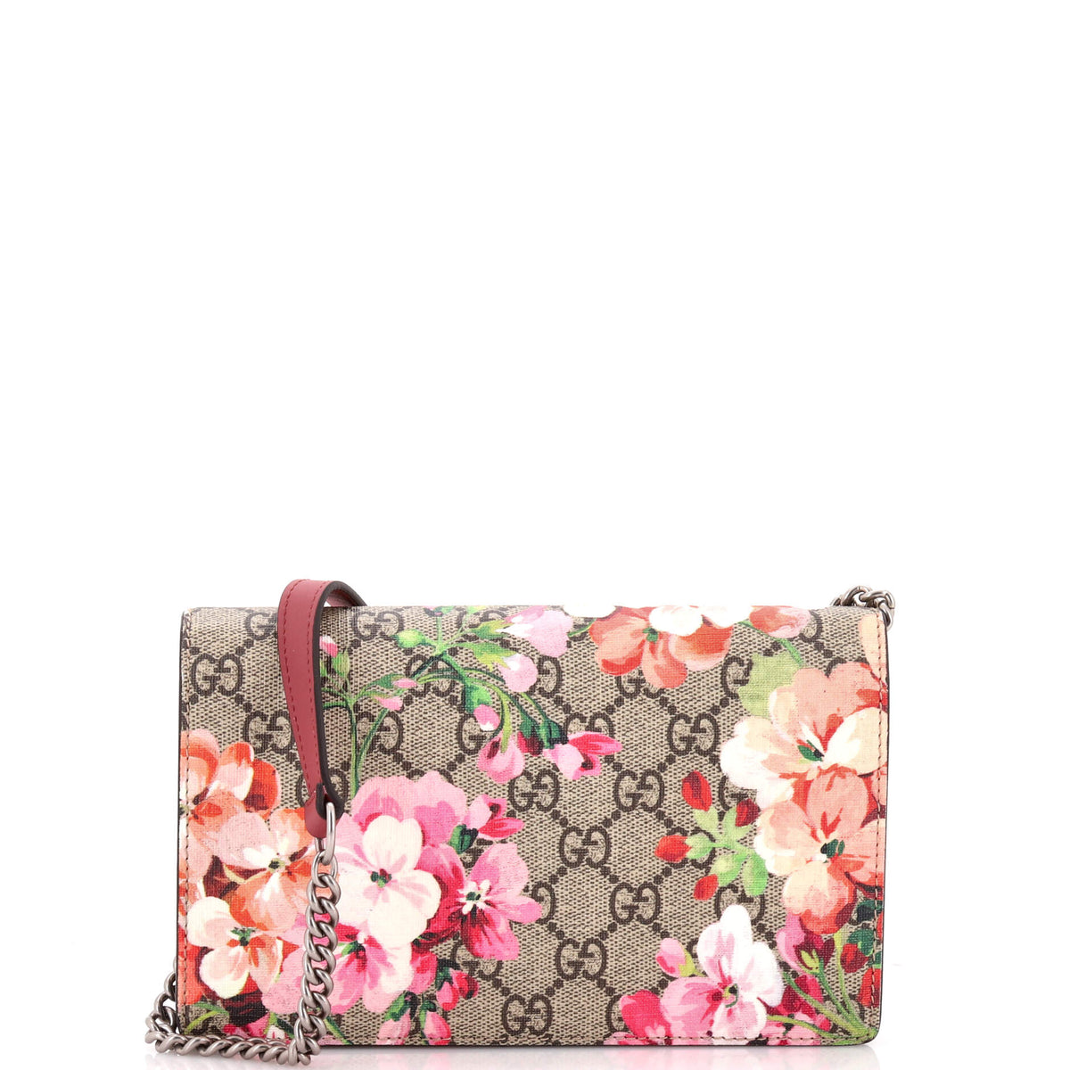 Gucci GUCCI Chain Wallet Blooms Print GG Coated Canvas