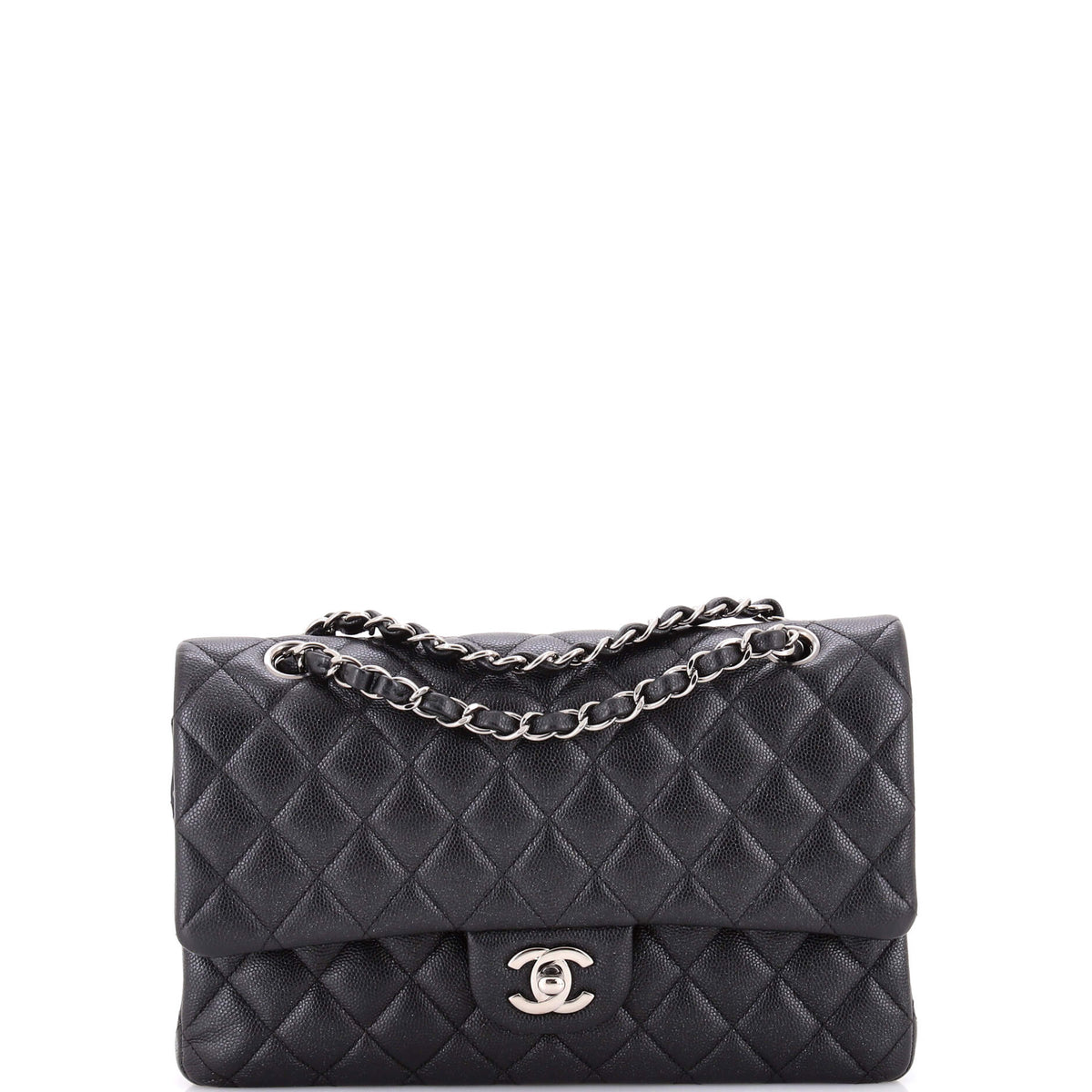 Chanel CHANEL Classic Double Flap Bag Quilted Iridescent Caviar Medium