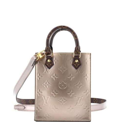 Petit Sac Plat Bag Monogram Vernis with Monogram Canvas