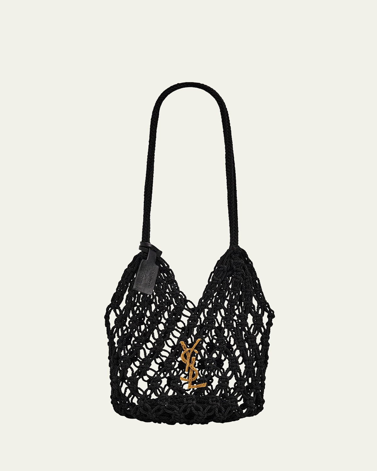 Saint Laurent Small YSL Crochet Shopper Tote Bag