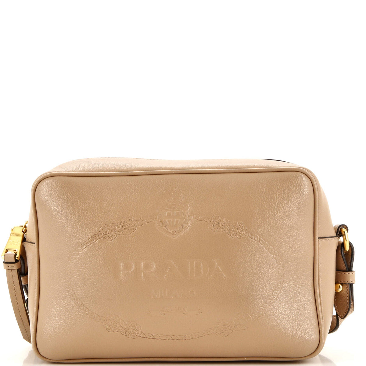 Prada PRADA Logo Camera Bag Embossed Leather Small