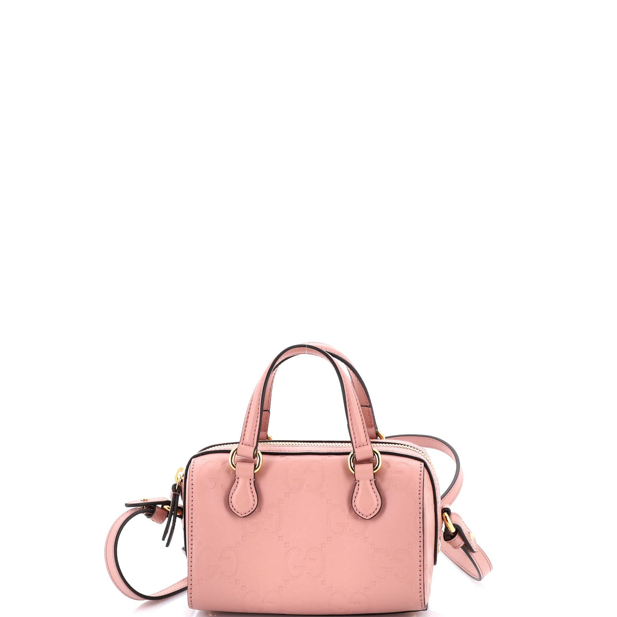 Gucci GUCCI Convertible Boston Bag Jumbo GG Embossed Leather Super Mini