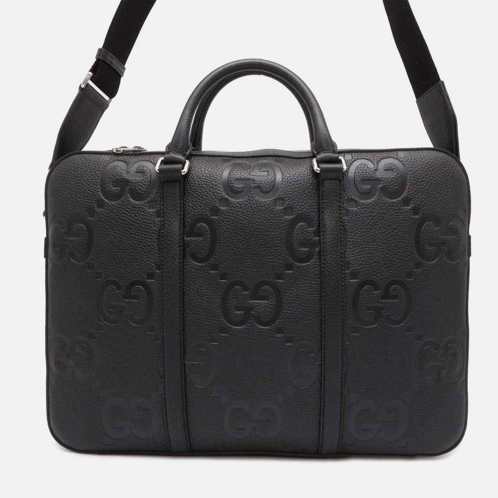 Gucci Porte-documents Jumbo GG en cuir noir