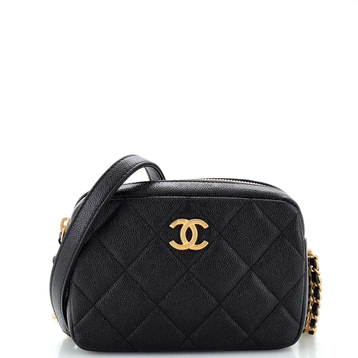 Chanel CHANEL Chain Melody Camera Bag Quilted Caviar Small