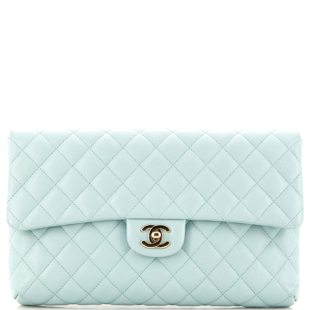 CHANEL Classic Flap Clutch Quilted Caviar