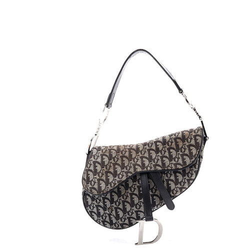 Vintage Saddle Bag Diorissimo Canvas Medium