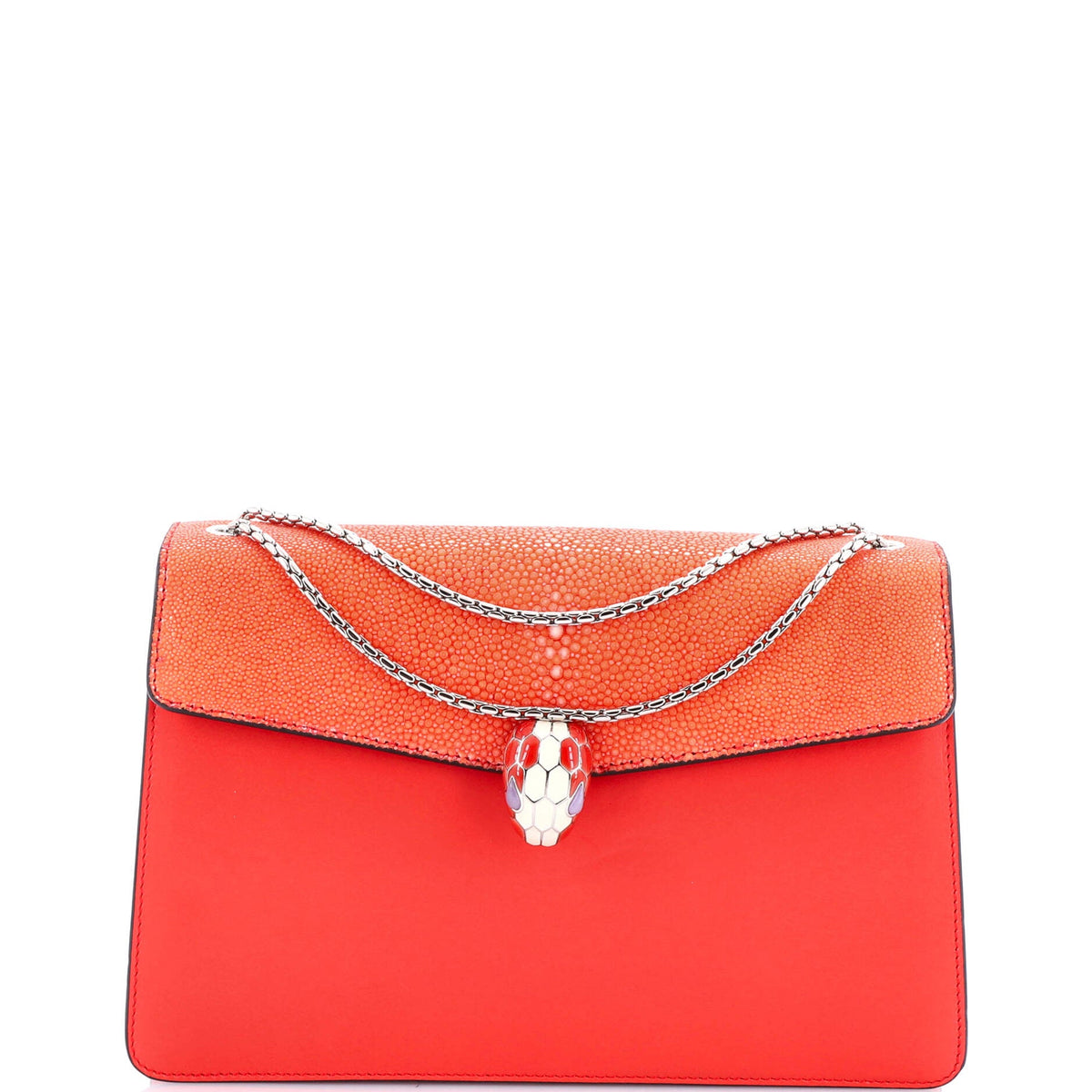 Bvlgari BVLGARI Serpenti Forever Shoulder Bag Leather and Stingray Medium