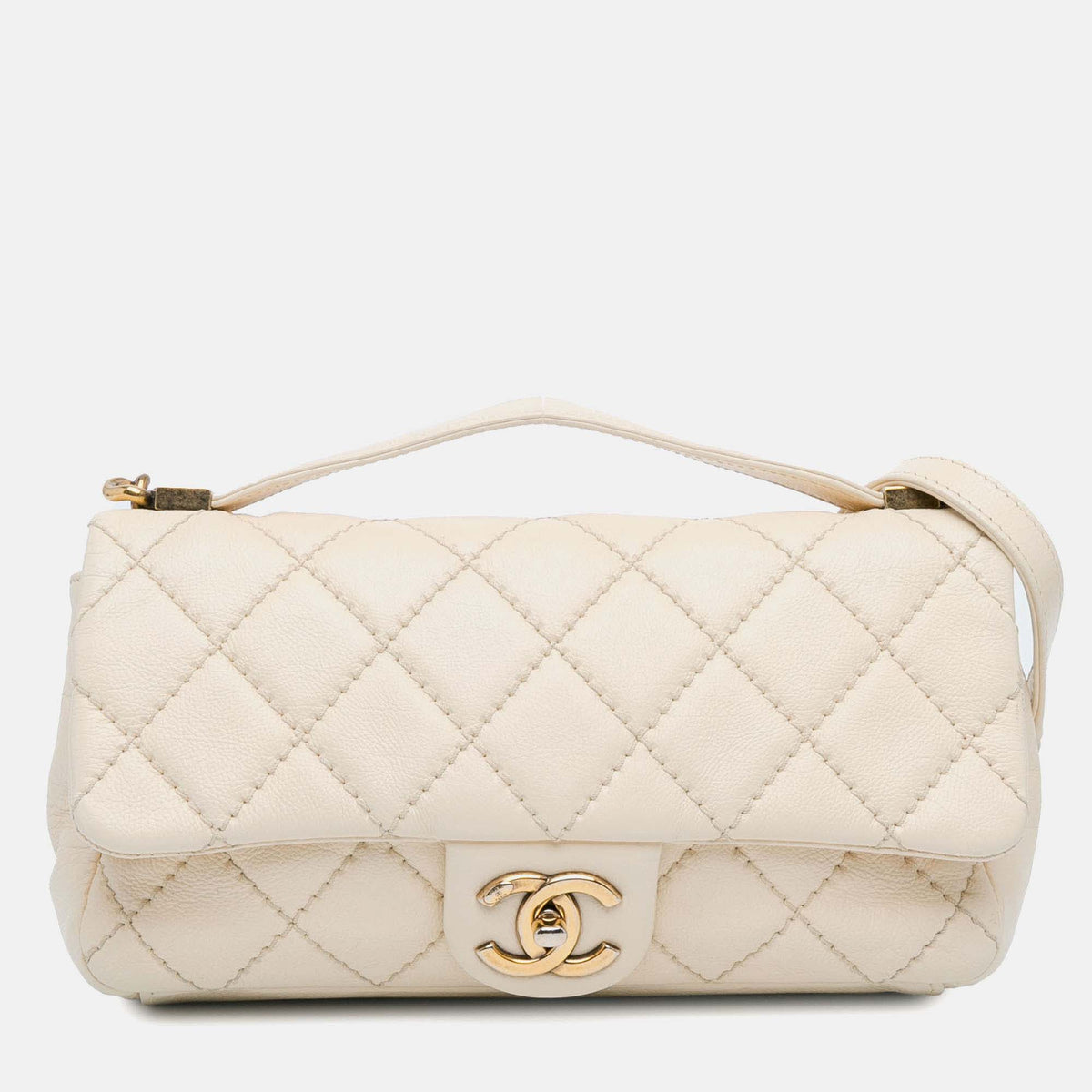 Chanel Ivory Calfskin Leather Medium Urban Day Flap Shoulder Bag