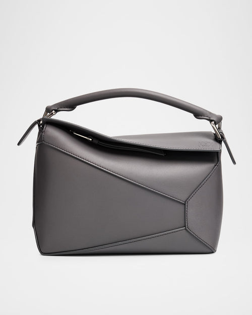 Puzzle Edge Small Shoulder Bag in Calfskin Leather