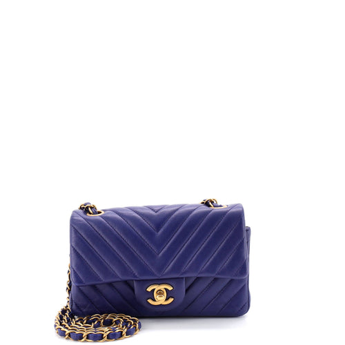 CHANEL Classic Single Flap Bag Chevron Lambskin Mini