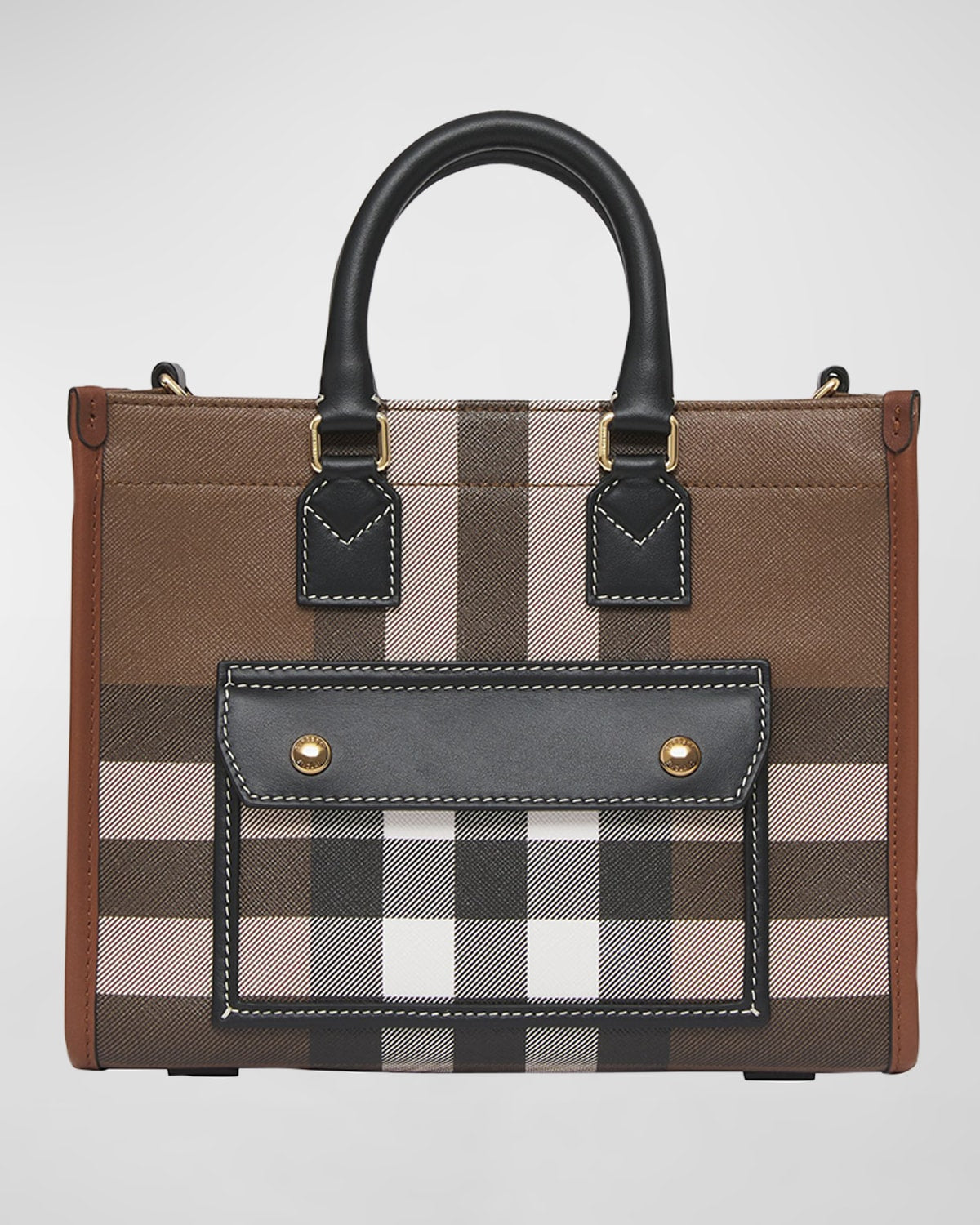 Burberry Freya E-Canvas Check Tote Bag