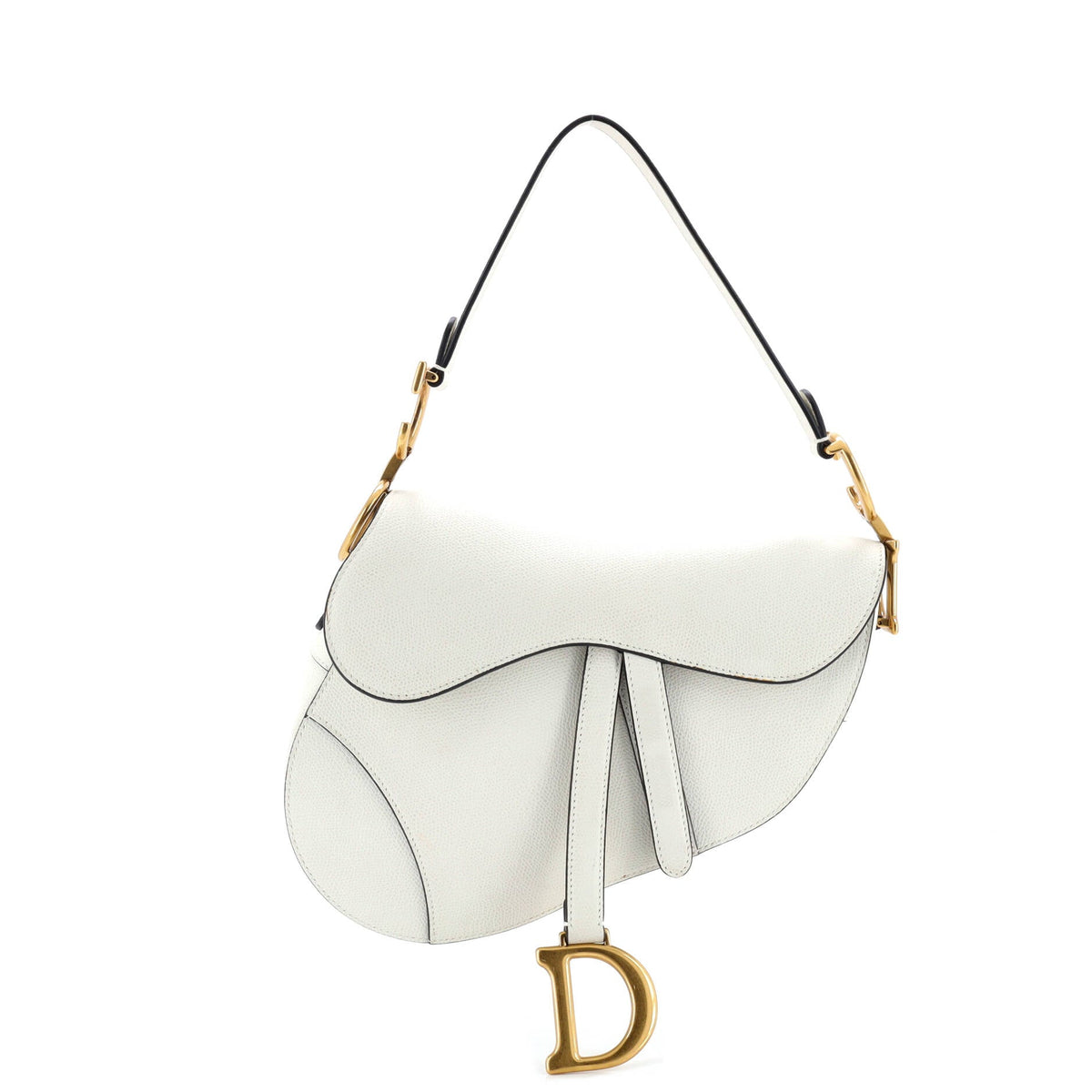 Christian Dior Saddle Handbag Leather Medium