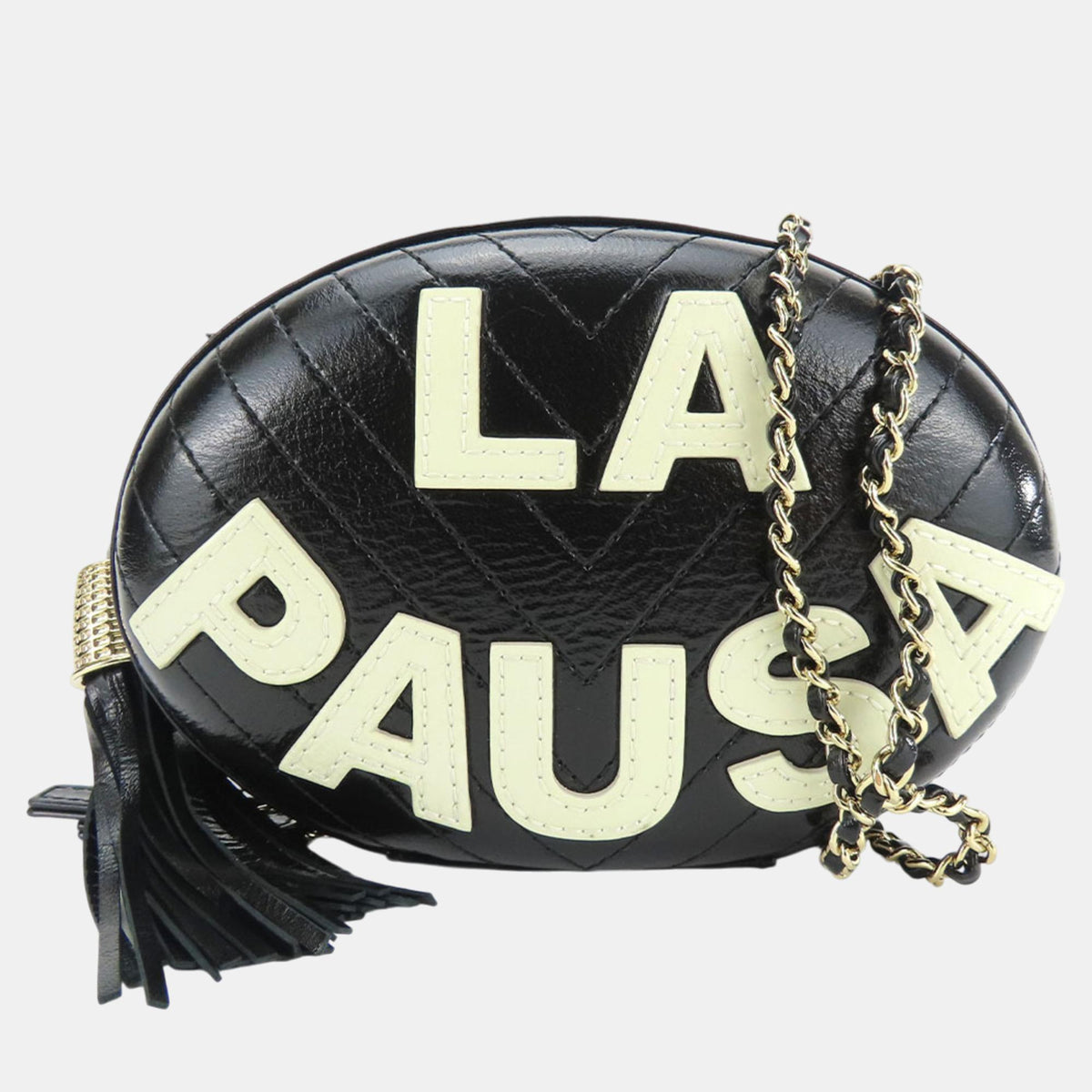 Chanel Black Leather La Pausa V Stitch 26 Chain Shoulder Bag
