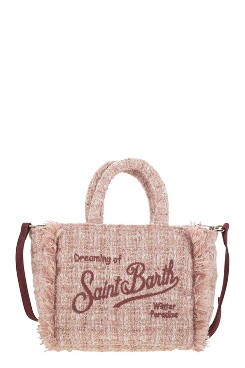 Mini Vanity Bag With Bangs And Embroidered Logo in Pink | VAMI005