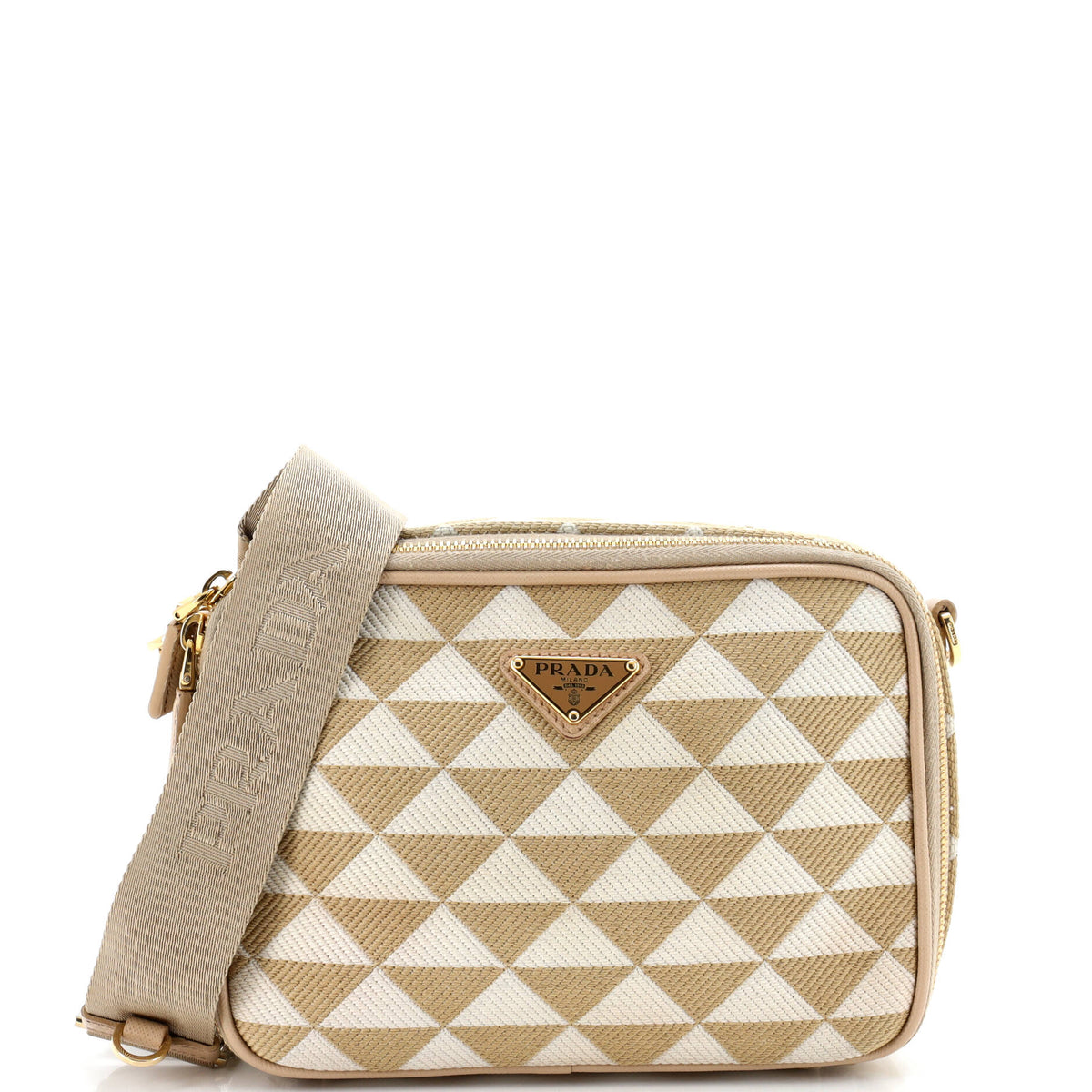 Prada PRADA Symbole Zip Around Shoulder Bag Jacquard