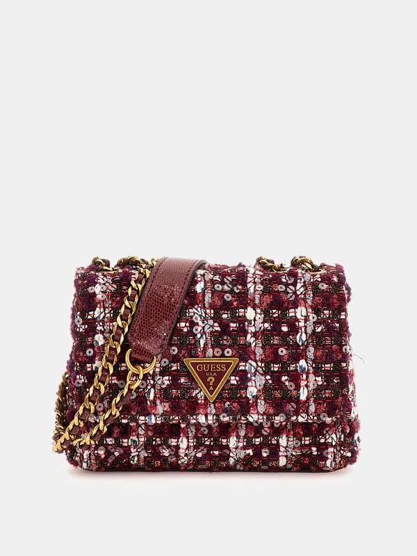 Guess Mini-Umhängetasche „Giully“ aus Tweed