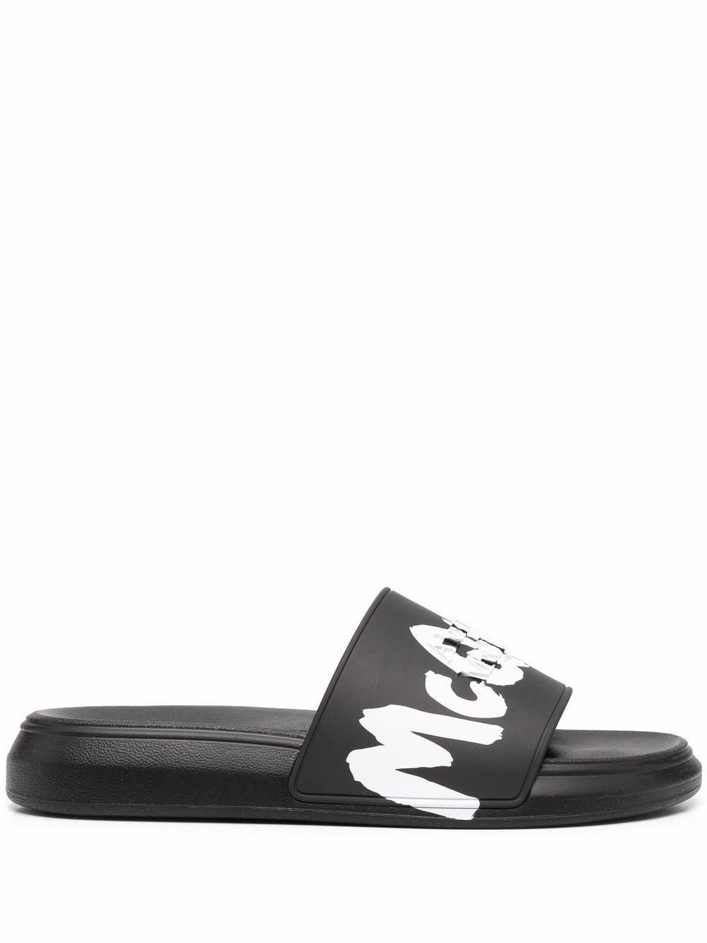 Alexander Mcqueen Men's Rubber Slides in Black | Size 42 | 682490W4QS3 Color 1070