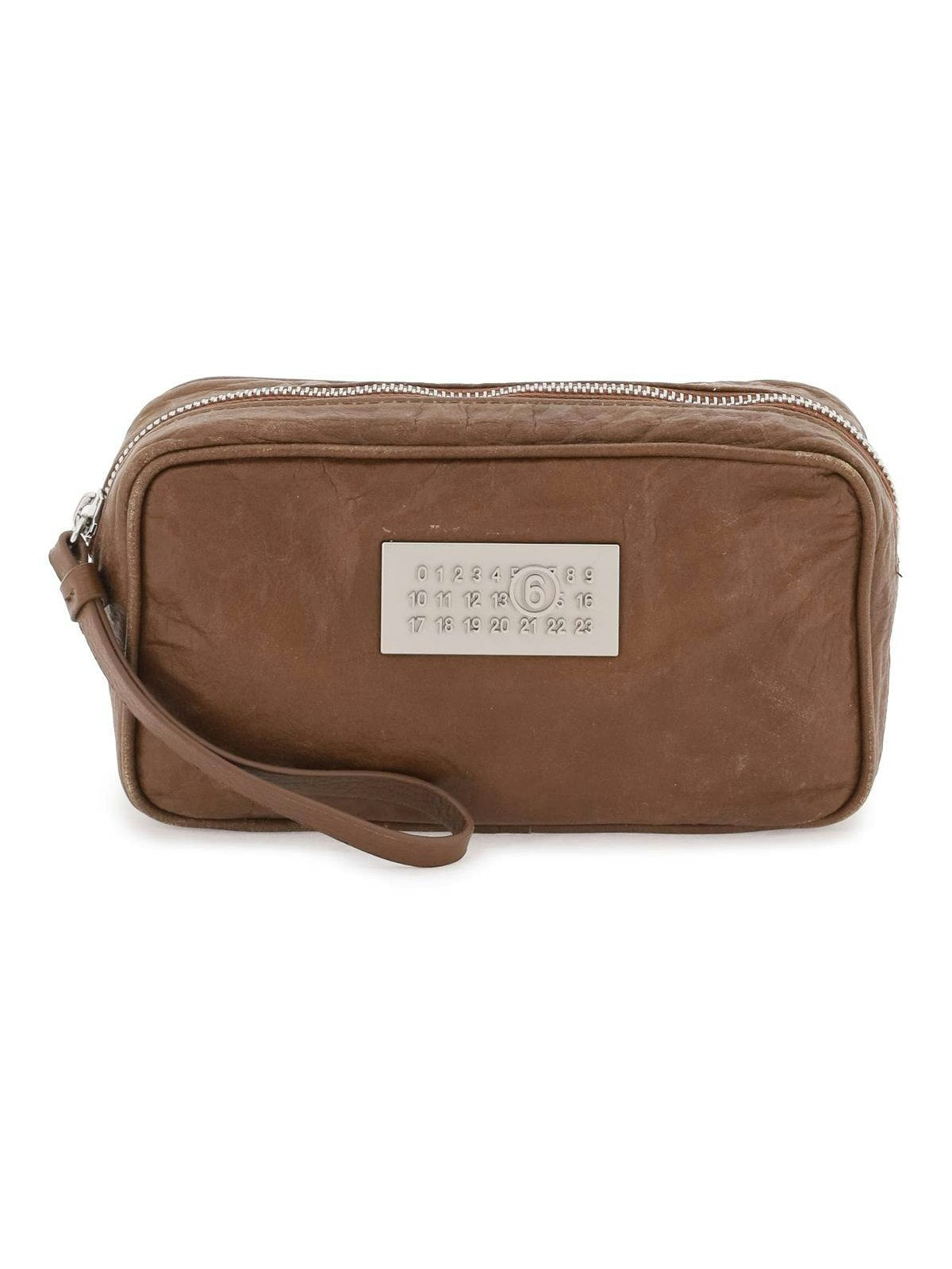 Mm6 Maison Margiela Women's Numeric Pouch Bag in Brown | SB6WF0002P6705