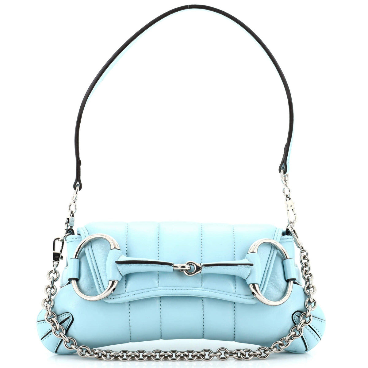 Gucci GUCCI Horsebit Chain Shoulder Bag Vertical Quilted Leather Small