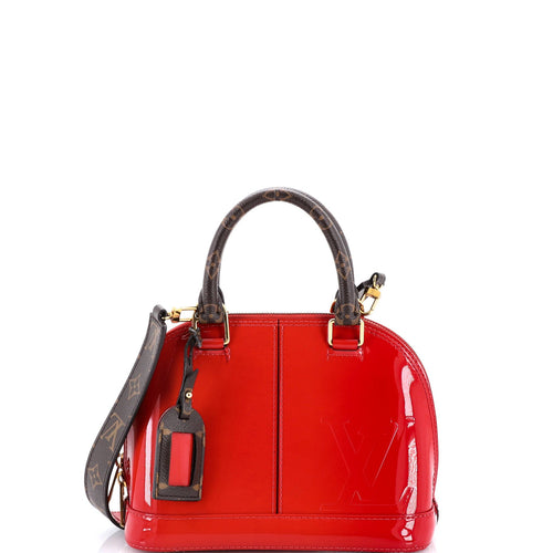 Alma Handbag Vernis with Monogram Canvas BB