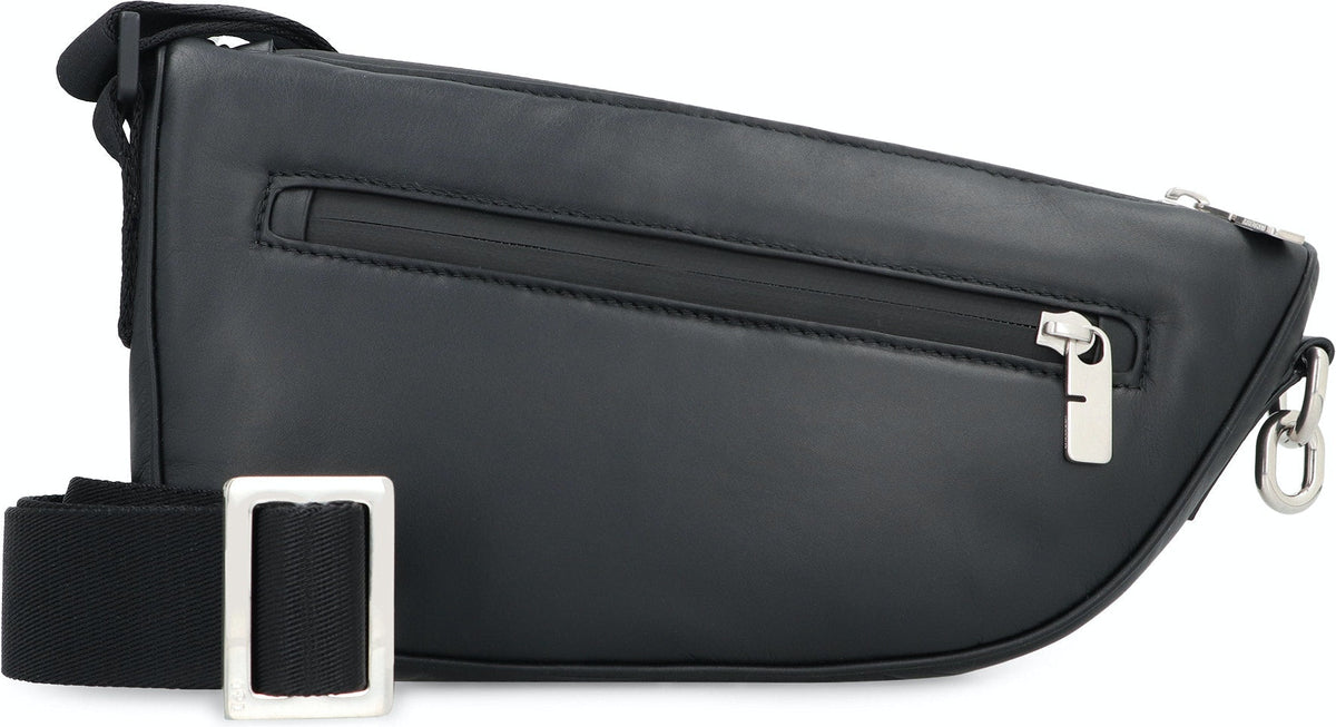 Burberry Men's Shield Leather Crossbody Bag in Black | 8078402146915 Color A1189