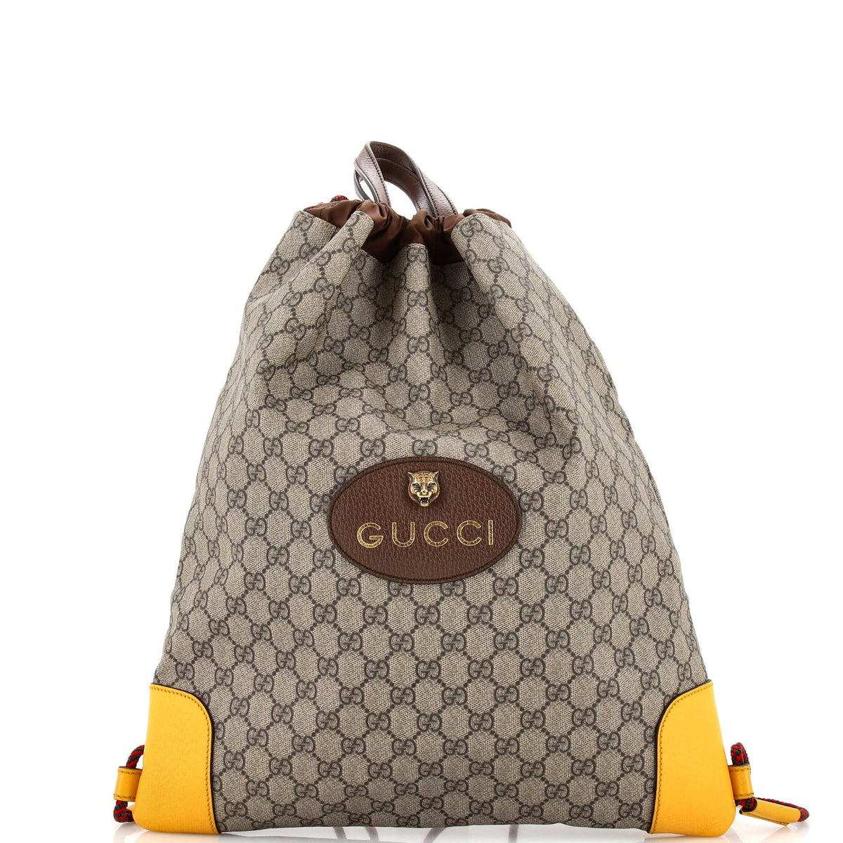 Gucci GUCCI Neo Vintage Drawstring Backpack GG Coated Canvas Large