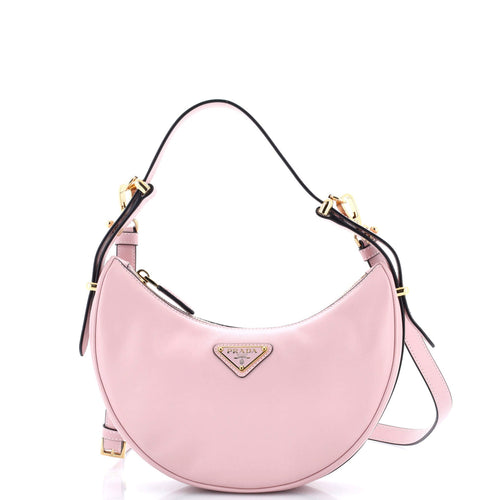 PRADA Arque Half Moon Hobo Leather Small