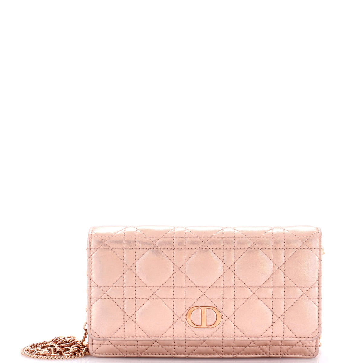 Christian Dior Caro Wallet on Chain Pouch Cannage Quilt Leather