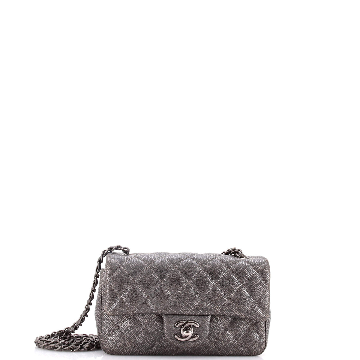 Chanel CHANEL Classic Single Flap Bag Quilted Caviar Mini
