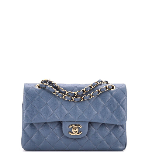 CHANEL Classic Double Flap Bag Quilted Caviar Small