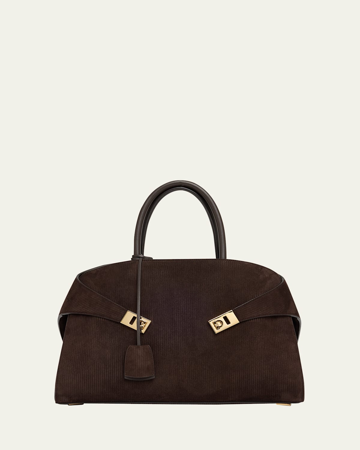Ferragamo Hug Suede Corduroy Shoulder Bag