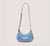 Stellar Crescent Bag Handbags, Blue Steel Textured Leather, Size: U No Dimension