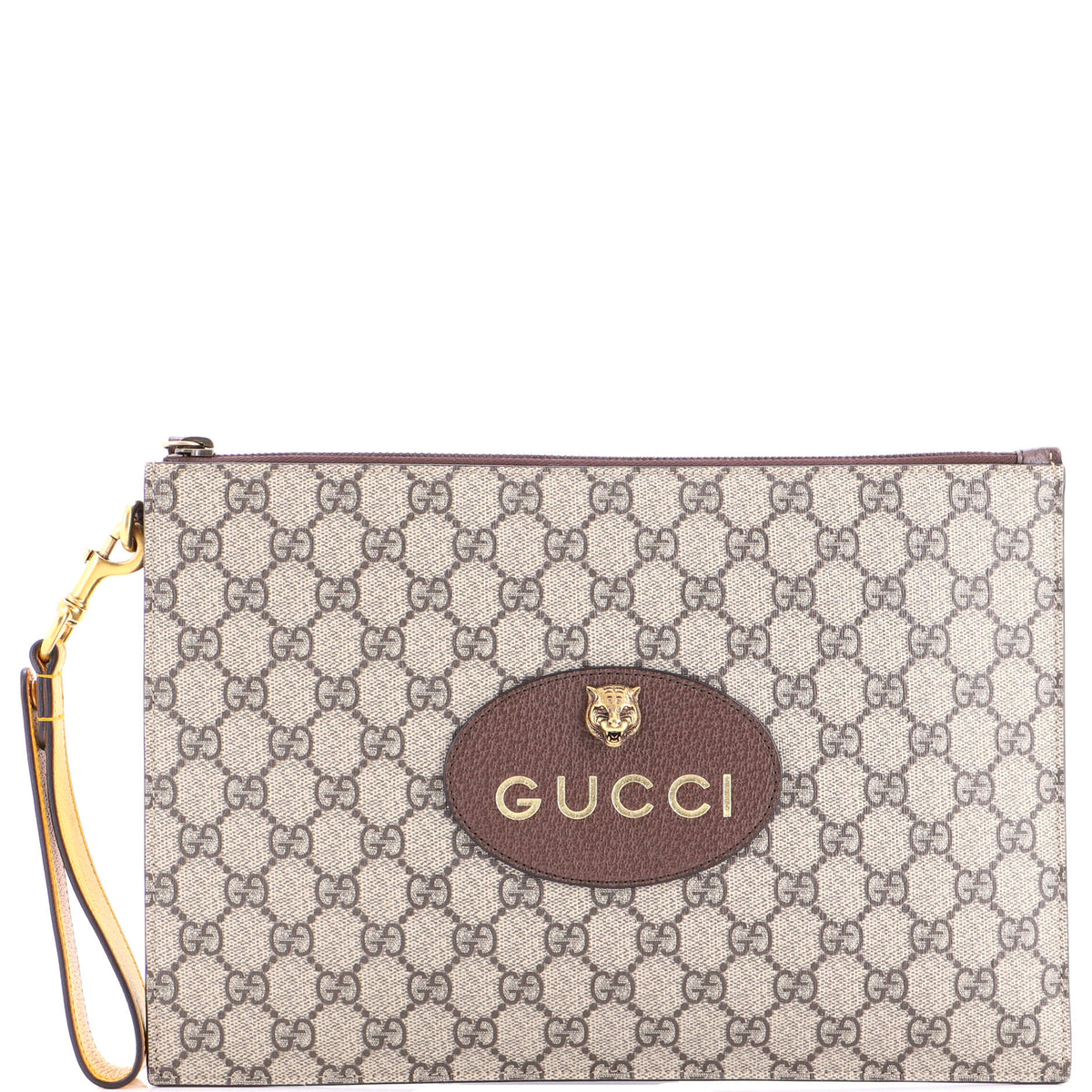 Gucci GUCCI Neo Vintage Wristlet Pouch GG Coated Canvas
