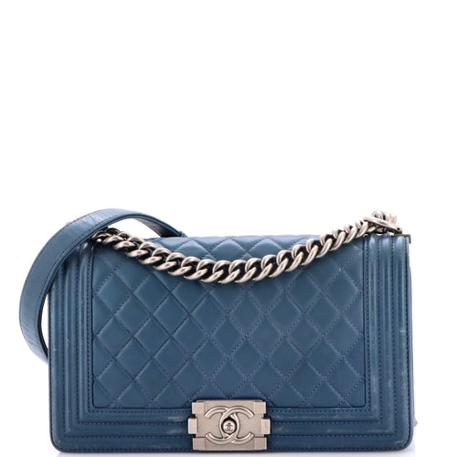 CHANEL Boy Flap Bag Quilted Lambskin New Medium