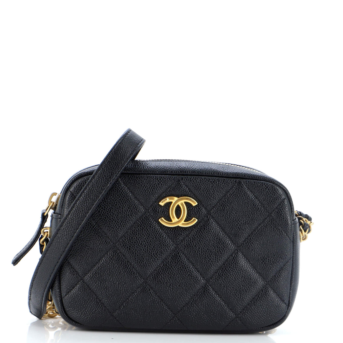 Chanel CHANEL Chain Melody Camera Bag Quilted Caviar Small