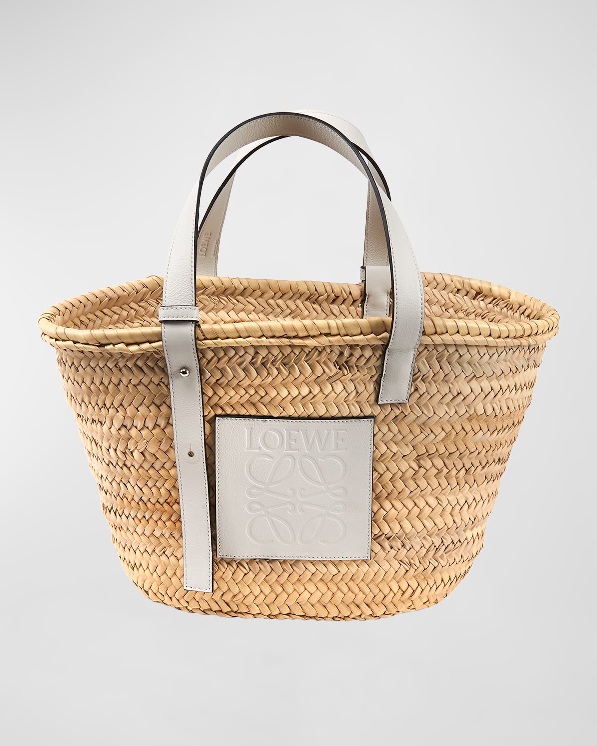 Loewe x Paula's Ibiza Basket Bag in Palm Leaf with Leather Handles