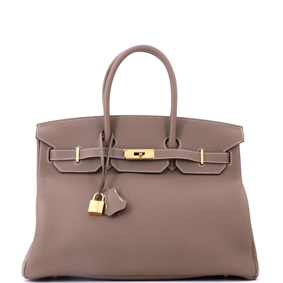 Herm?s Birkin Handbag Grey Togo with Gold Hardware 35