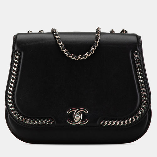Small Calfskin Braided Chic Flap Bag