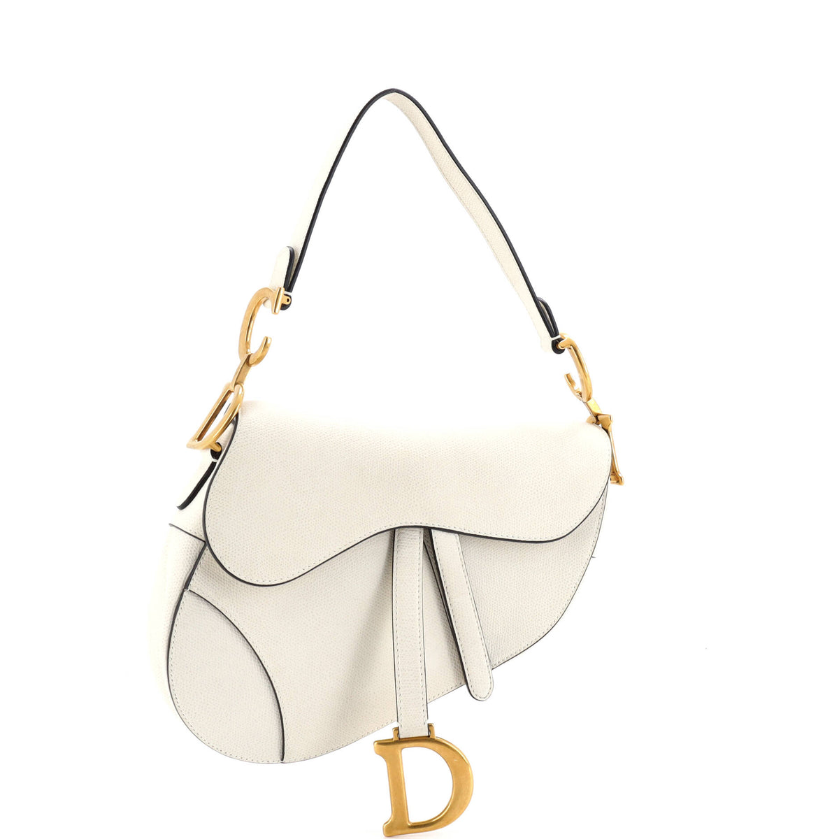 Christian Dior Saddle Handbag Leather Medium