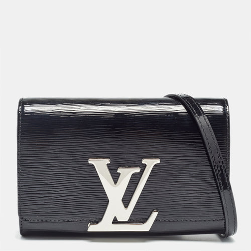 Black Electric Epi Leather Louise PM Bag