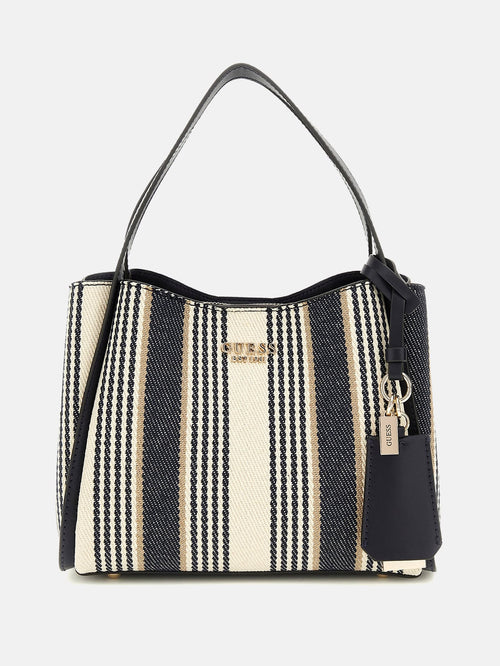 Nicolette Striped Canvas Girlfriend Satchel