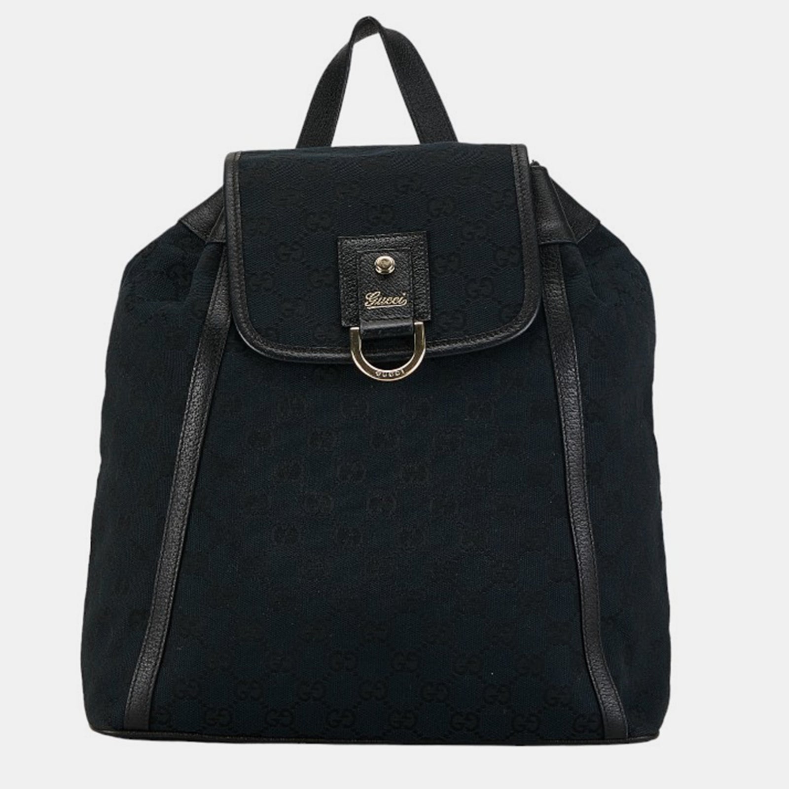 Gucci Sac à dos à cordon en toile noire GG