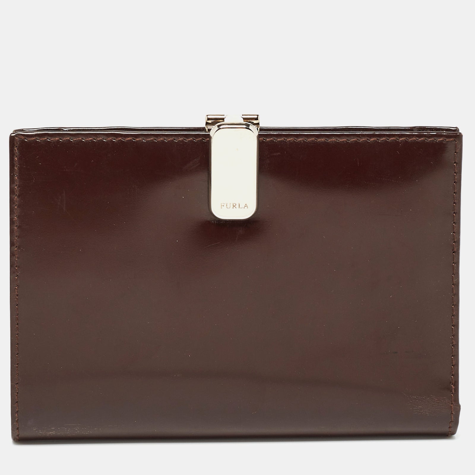 Furla Brown Brushed Leather Bifold Wallet