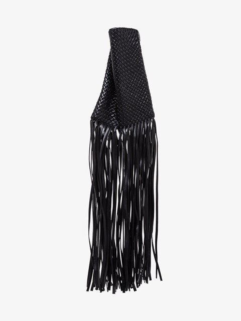 Bottega Veneta Women's The Fringe Crisscross Clutch in Black | 642104V01D1 Color 8425