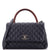 CHANEL Coco Top Handle Bag Quilted Caviar with Lizard Small