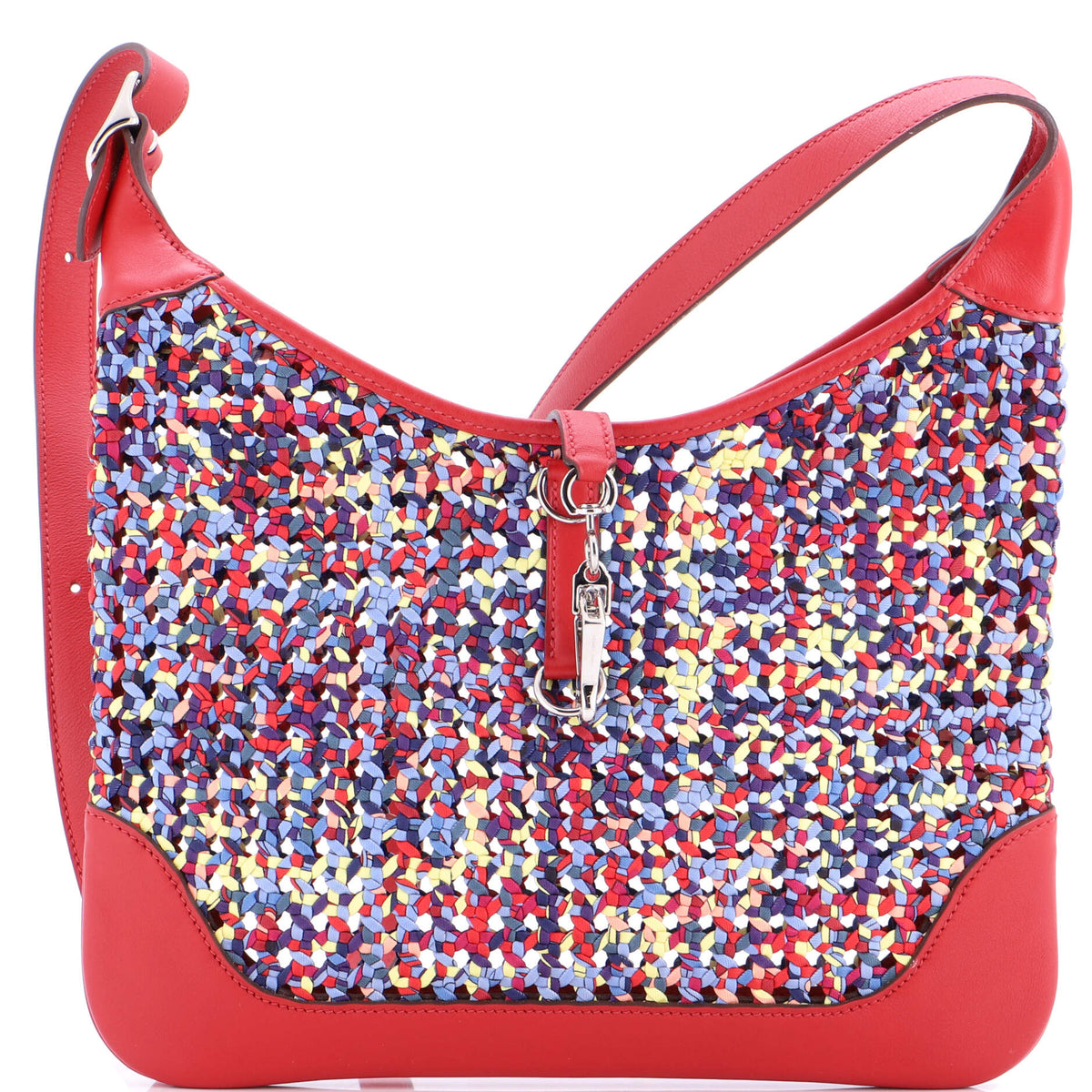 Herm?s Trim Duo Bag Printed Silk and Leather 31