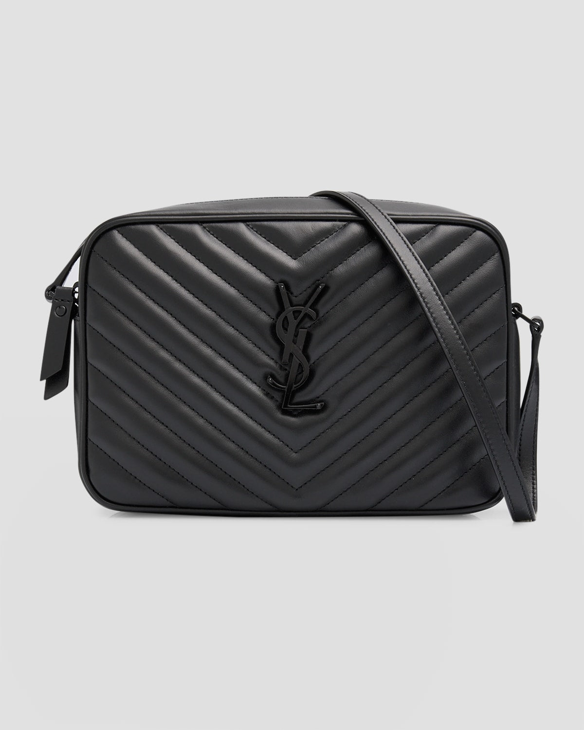 Saint Laurent Lou Medium YSL Camera Bag with Pocket in Quilted Leather