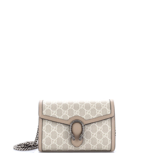 GUCCI Dionysus Chain Wallet GG Coated Canvas Small
