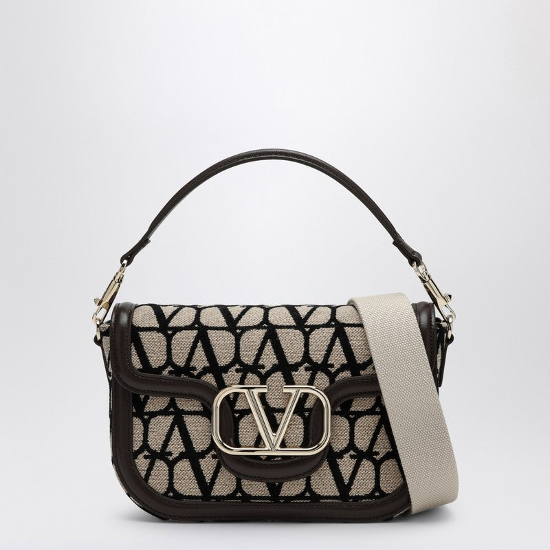 Valentino Locò Bag In Toile Iconographe Beige/black